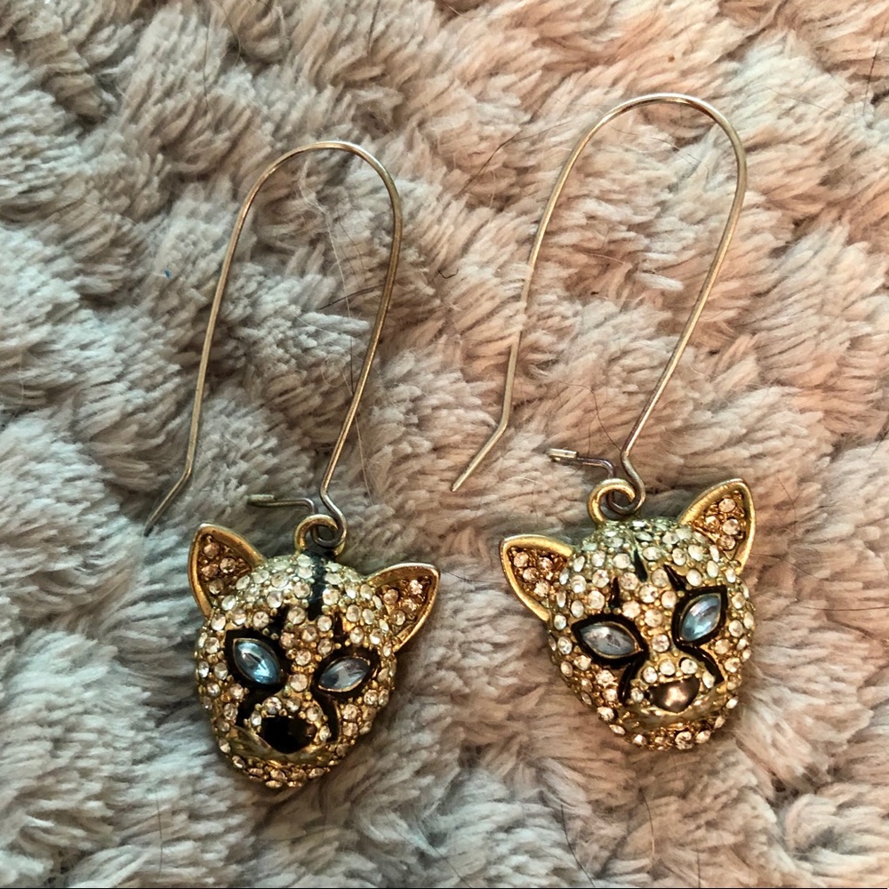 Betsey Johnson panther earrings